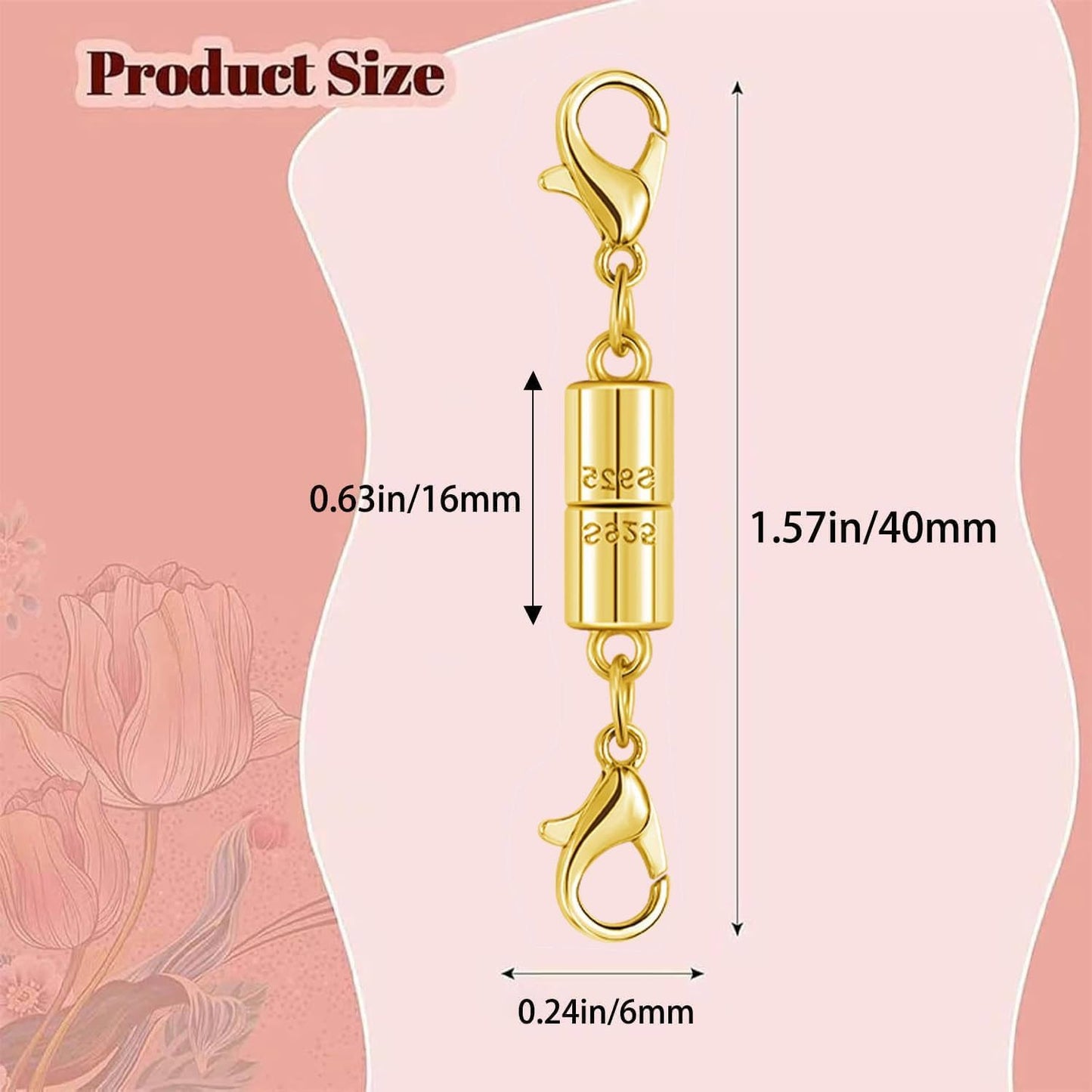 Magnetic Jewelry Clasps, 925 Sterling Silver, Strong Magnetic Closures for Necklaces and Bracelets (3pcs Silvery)
