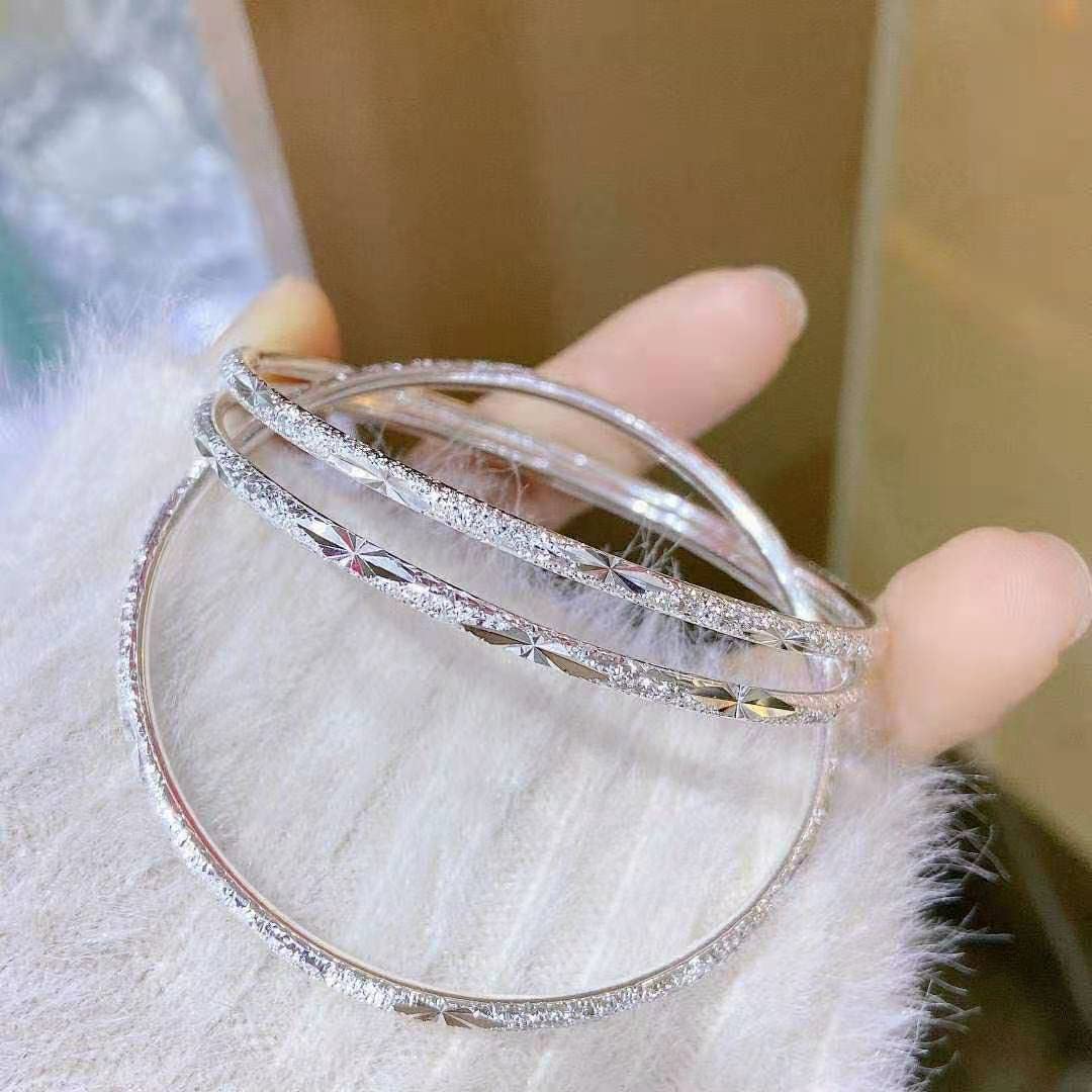 Sterling Silver Bangle Bracelets for Women,Fashion Jewelry Simple Adjustable 925 Silver Cuff Bangles for Women Mom Wife Valentine Mothers Day Gift (Inner diameter 2.56inch)