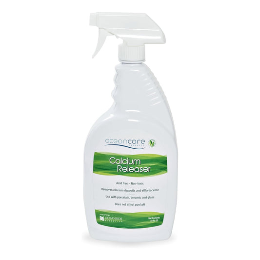 OCEANCARE Products - Calcium Releaser - Quart Trigger Spray, 32 FL OZ - Pool Tile Cleaner Calcium Remover, Safe on Glass, Porcelain, and Ceramic Surfaces - Calcium Cleaner - Tile and Grout Cleaner