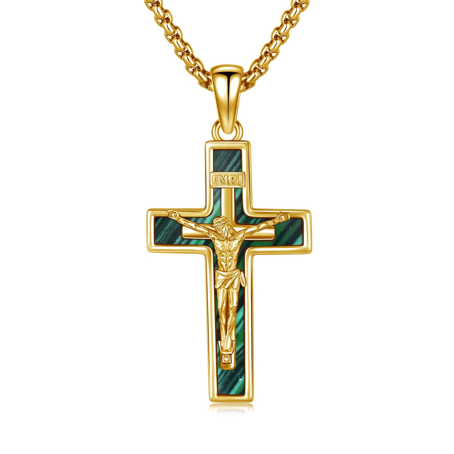 YEESIA Cross Necklace for Women Men 925 Sterling Silver Gold Jesus Crucifix Pendant Necklace with Catholic Cross Jewelry Gift for Women Men