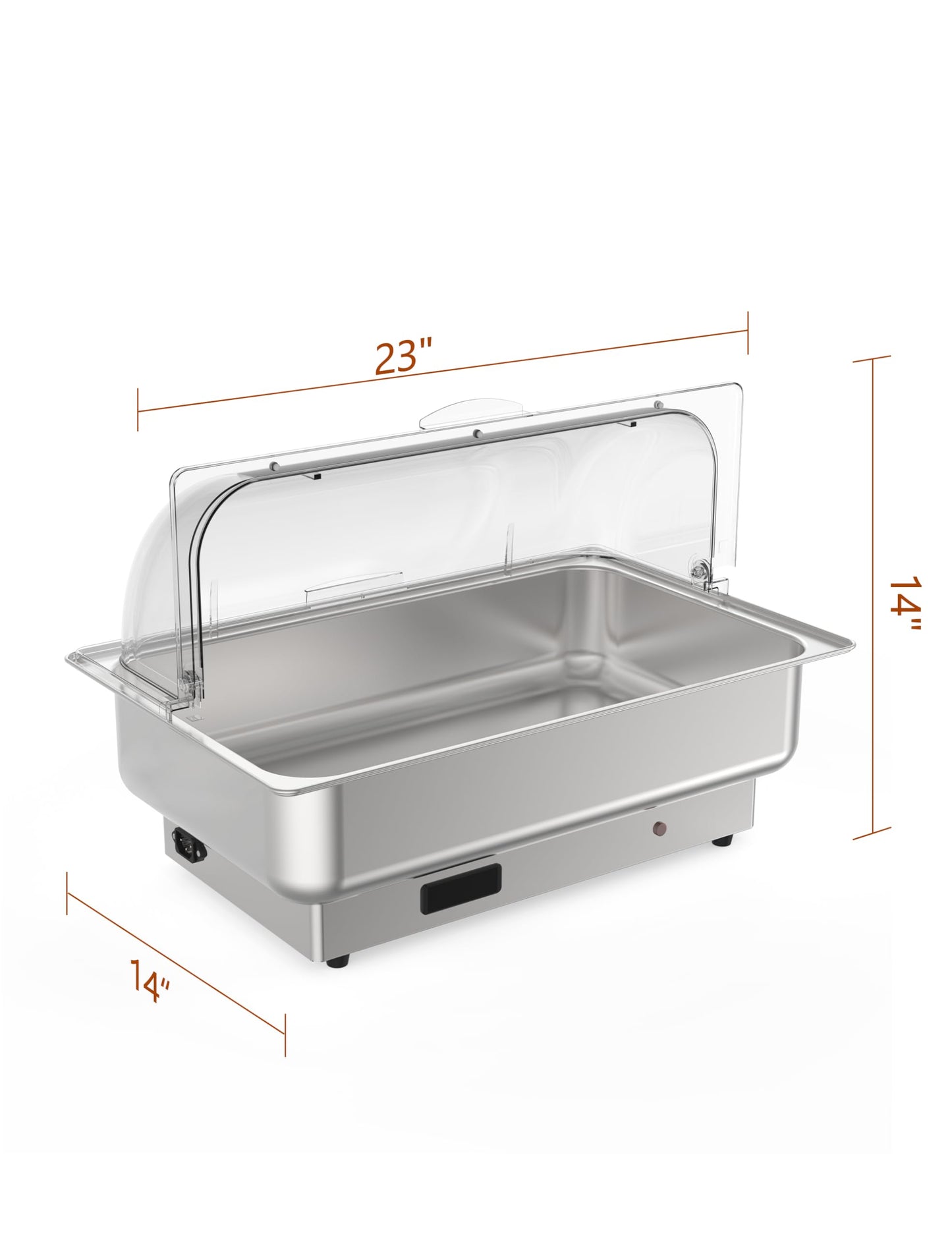 2 PACK Electric Chafing Dishes Adjustable Temp Roll Top Food Warmer with 2 x 4.5 QT Size Pans, Stainless Steel Buffet Servers and Warmers, Temp Display Food Warmer Transparent Lid Chafers for Parties