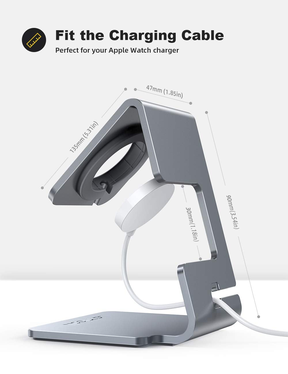 Lamicall Stand Suit for Apple Watch, Charging Stand : Desk Watch Stand Holder Charging Dock Station, Gift Compatible with Apple Watch Series SE 11/10/9/8/7/6/5/4/3/2/1, 44mm/42mm/40mm/38mm - Gary
