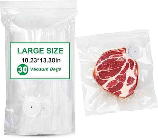 Reusable Vacuum Sealer Bags for Food Storage, 30 Pack BPA-Free (10.23 * 13.38 in), Freezer & Microwave Safe, Odor & Leak Resistant Vacuum Sealer Vacuum Bag
