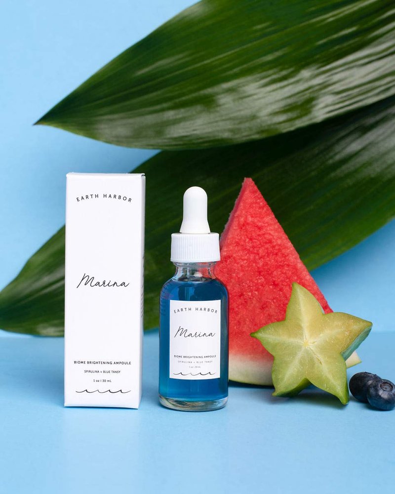 MARINA Biome Brightening Serum Ampoule, 12 Botanical Actives to Reduce Redness, Uneven Tone treatment for body, ampoule serum for All Skin Types, 1 fl oz (30ml)