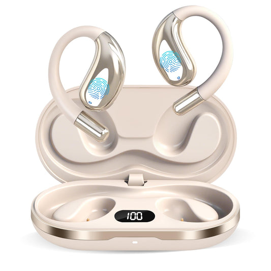 AI Translation Earbuds Real Time, 164 Language Translator Earbuds OWS 3-in-1 Translation Headphones, Translation Device for Travel Business Learning Compatible with iOS and Android,Khaki