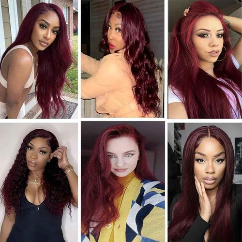 Giginger Brazilian Human Hair Bundles Burgundy 99J Straight Human Hair Bundles 22 24 26 inch Wine Red Unprocessed Virgin Quick Weave Hair for Black Women