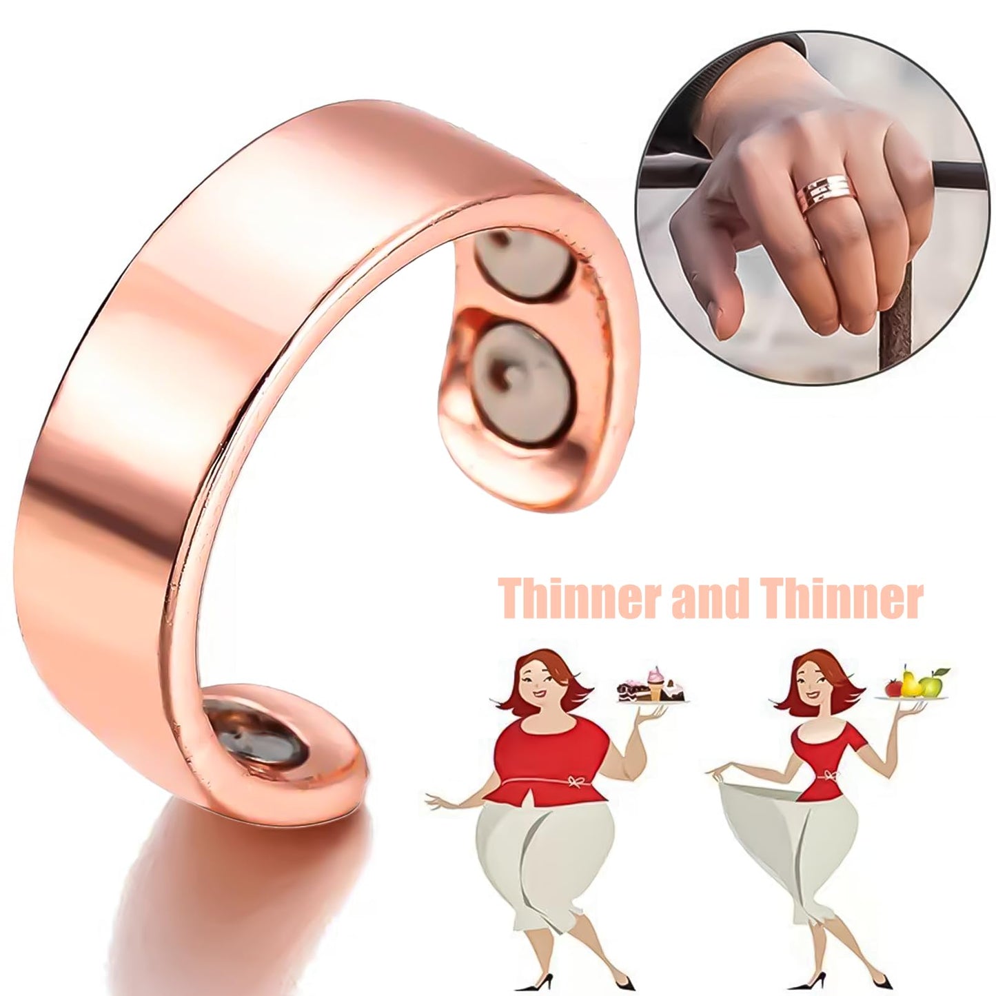 NUBLIXIP 4PCS Magnetic Acupressure Rings for Women, Migraine/Anti Snoring/Fatigue Relief Sleep Aid Lymphatic Therapy Ring