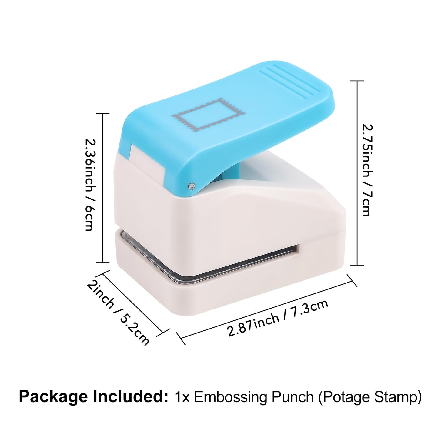 Stamp Puncher, Stamp Shaped Hole Punch,1.1x0.9inch Rectangle Postage Stamps Craft Punch, Stamps Cutter Hole Punches, Journaling Supplies Punchers, Paper Punches for DIY Scrapbooking Card Making