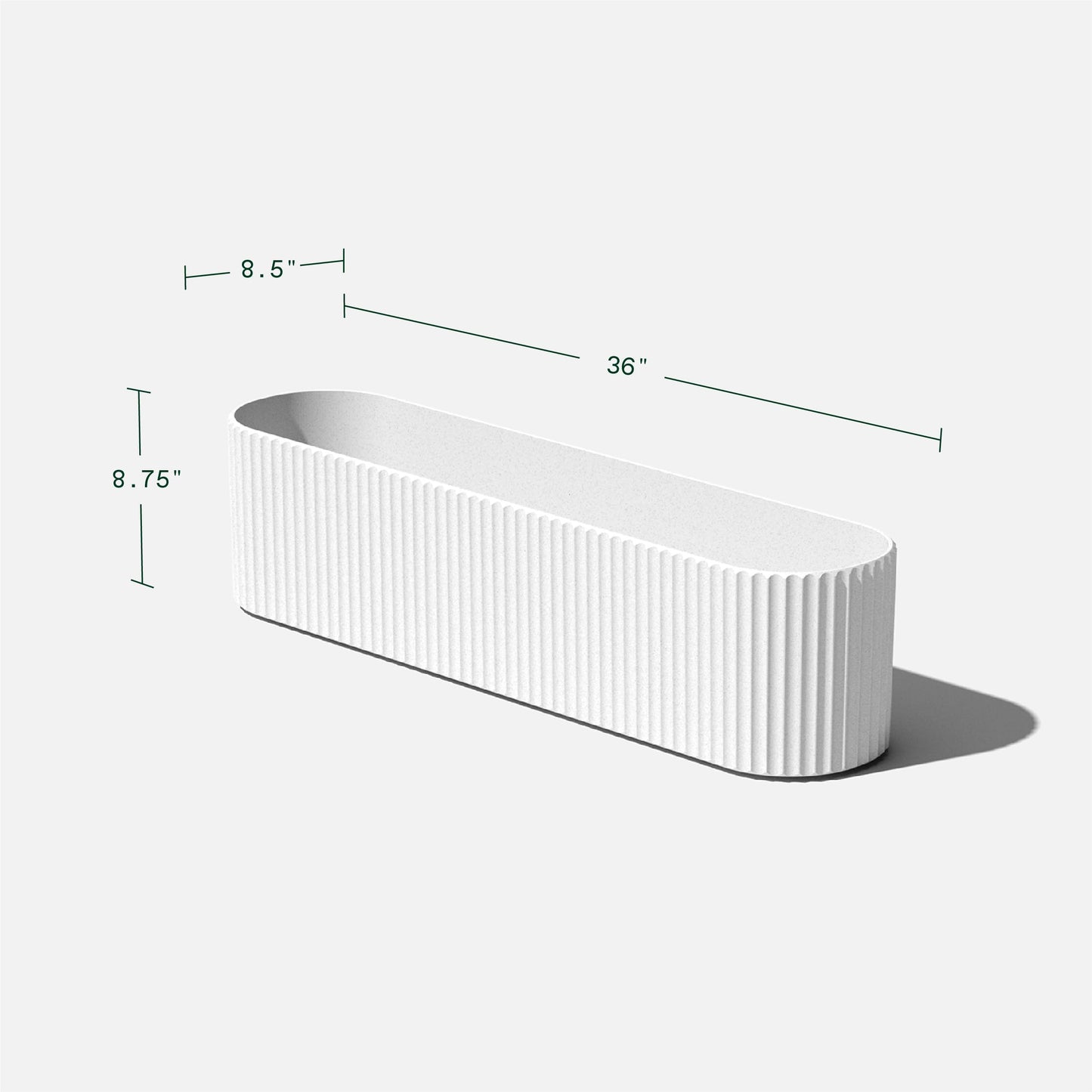 Veradek Demi Series Window Box Planter - Long Planter Box for Windowsill/Balcony | Durable Plastic-Stone Composite Material | Modern Décor for Flowers/Herbs