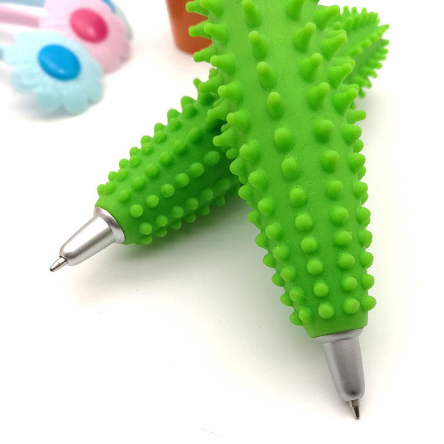 Senroce 3 Pack Cactus Pens, Realistic Plant Pen Artificial Succulent Pot Pens with Cute Novelty Desk Decor And Fun Office Supplies Blue Ink for Coworkers, Friends, Plant Lovers