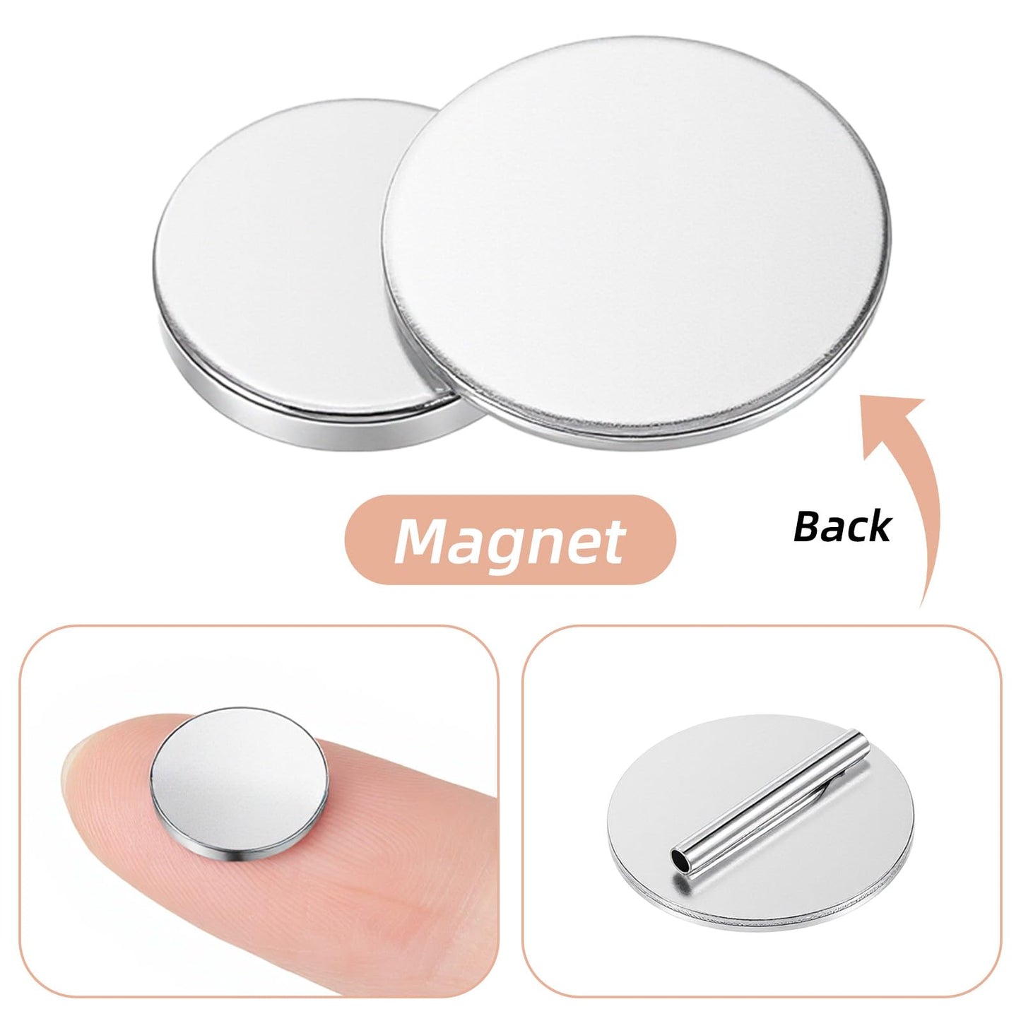 5 Pairs Invisible Magnetic Brooch Pin Converter Mini Magnetic Clasps for Clothing Metal Pin Backs Magnet Metal Lapel Pins Brooch Holder Converter for Hijab Scarf Shawl Thin Fabric