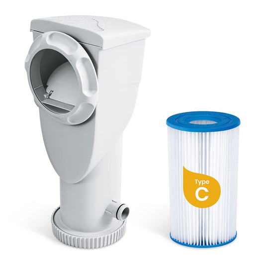 Funsicle SkimmerPlus 1,500 GPH 2-in-1 Filter Pump and Skimmer System for Above Ground Swimming Pools - Pool Cleaning and Maintenance