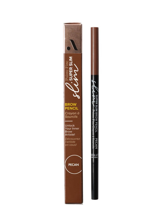 Absolute New York Super Slim Brow Pencil, Fine Point, Dual Ended, Fade Resistant and Long Lasting (Pecan)