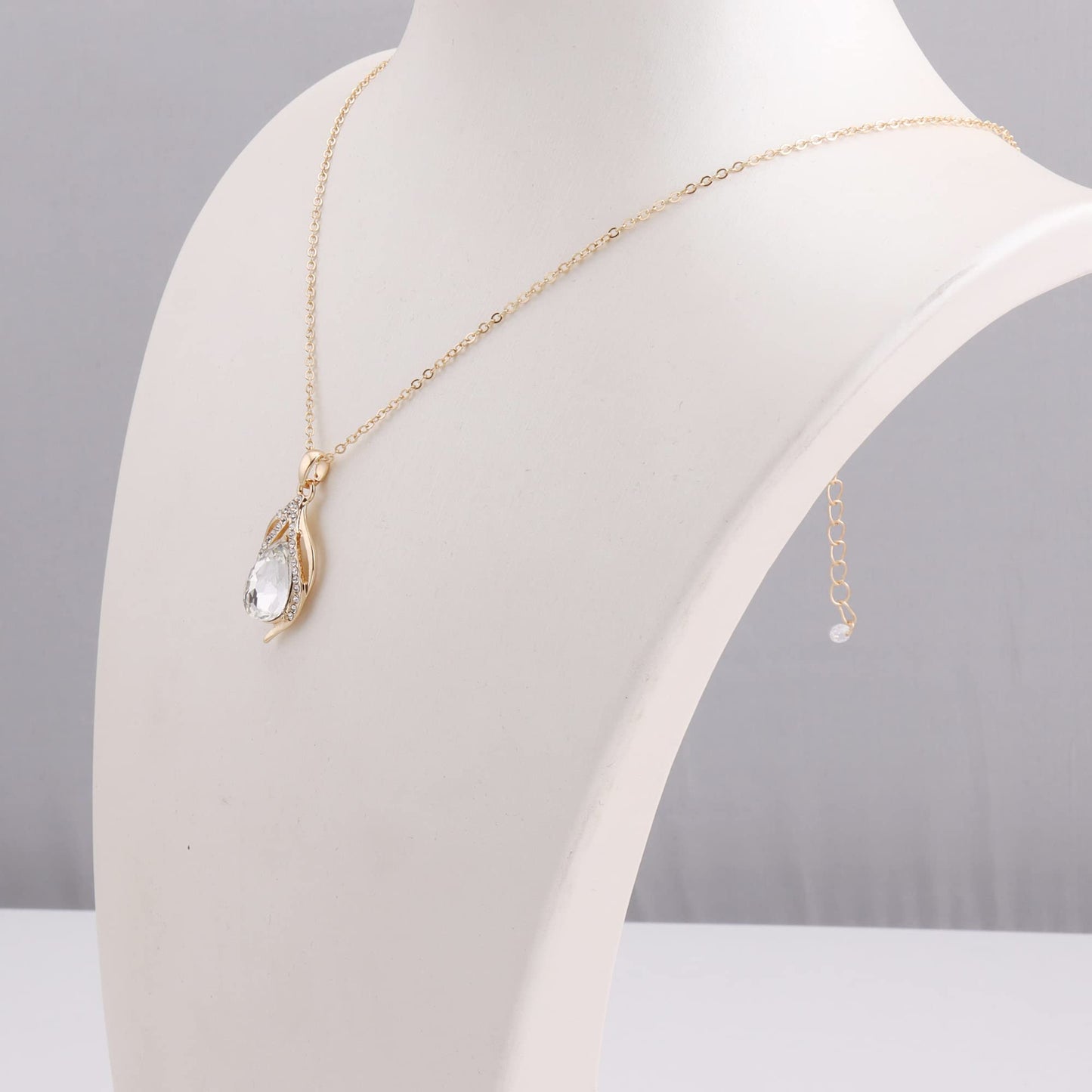 OTTFF Dainty Bridesmaid Jewelry Set for Women 6 Sets 14k Gold Plated Pave Rhinestone With Crystal Necklace Earrings Set for Wedding/Engagement/Anniversary