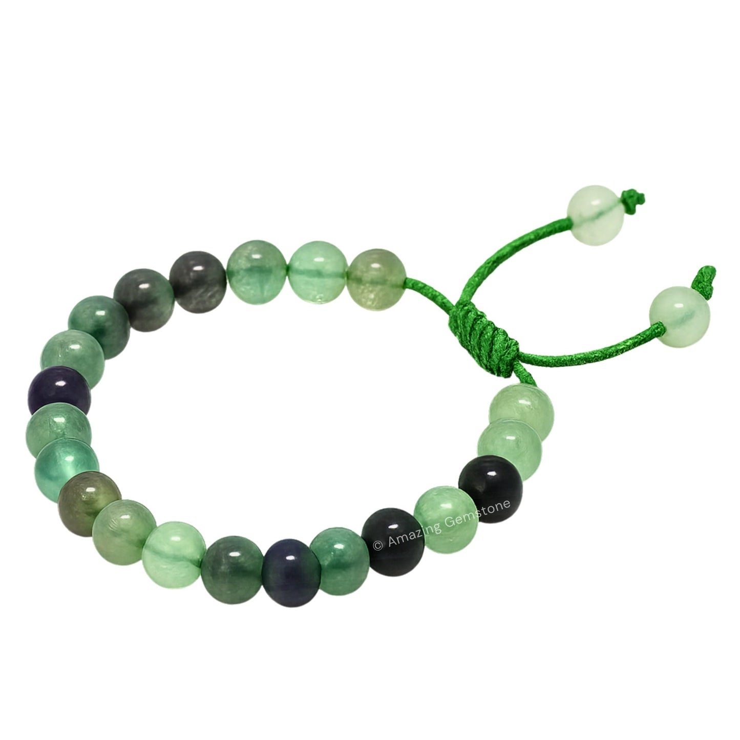 Amazing Gemstone Multi Fluorite Bracelet for Women Men's Gifts - Protection Healing Crystal Bracelet - 8mm Gemstones Beaded Adjustable Bracelet Pulseras Para Hombres Mujer Stocking Stuffers