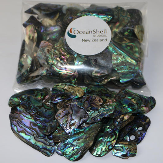 Abalone (Pāua) Shell Pieces-7.05oz Pack-for Crafts, Jewelry Making, Resin Art, Inlay, Home Decorations, Fishtank Supplies, DIY Projects - Satin, Small Size .60"- .98" (15-25 mm) 7.05oz (200grams)