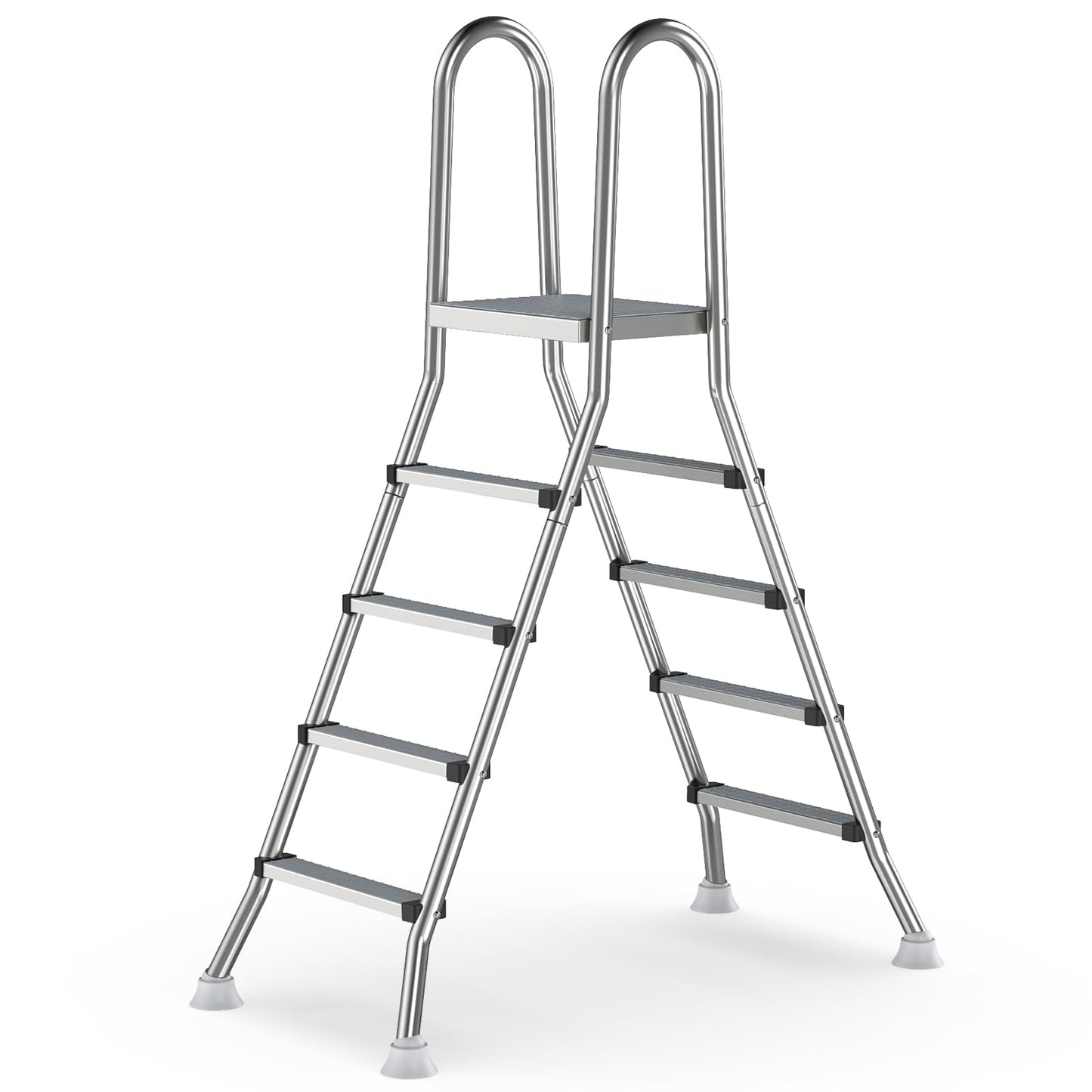 Abimars Above Ground Pool Ladder, 304 Stainless Steel Heavy Duty Pool Ladder with Non-Slip Wide Steps, 580 LBS Capacity, Fits 30-48 Inch High Pool Walls, Easy Entry for Outdoor Pools