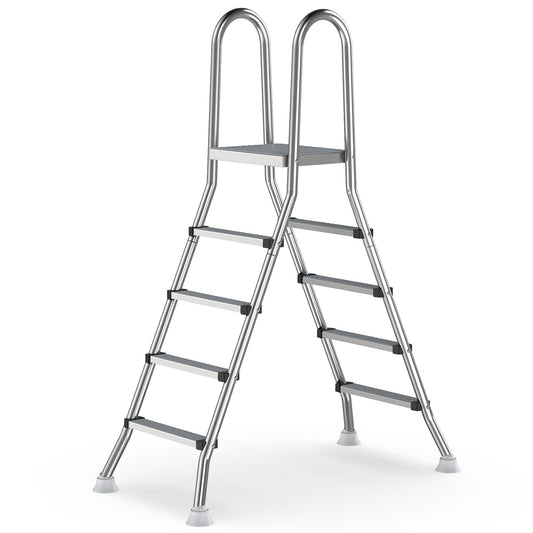 Abimars Above Ground Pool Ladder, 304 Stainless Steel Heavy Duty Pool Ladder with Non-Slip Wide Steps, 580 LBS Capacity, Fits 30-48 Inch High Pool Walls, Easy Entry for Outdoor Pools