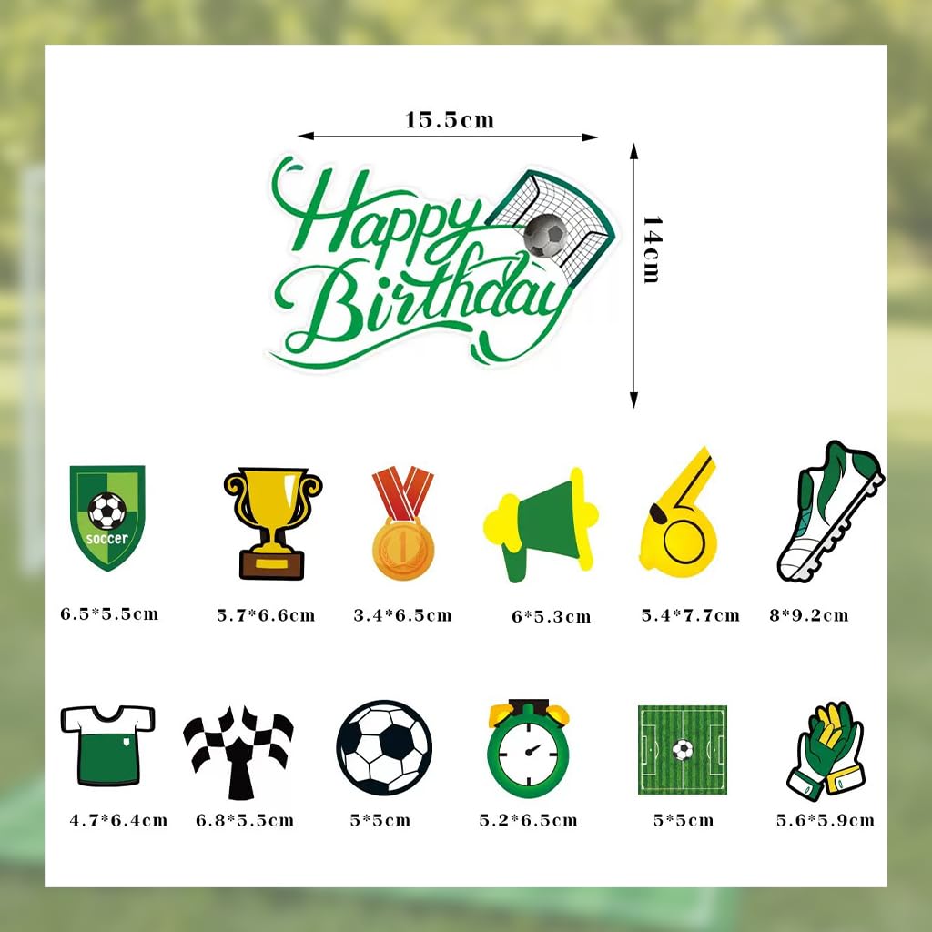 167 Pcs Soccer Party Decorations Birthday Kit Soccer Theme Party Supplies Set Serves 24 Guests Banners Balloons & Cake Toppers Indoor Outdoor Decor