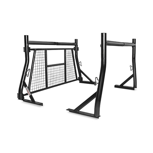 AA-Racks Model X35-W 800 LB Capactiy Extendable Pick-up Truck Rack with Protective Screen Set (Black)