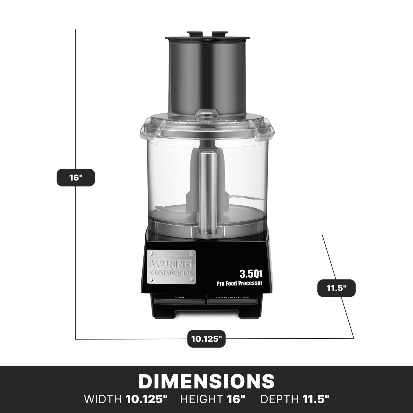 Waring Commercial WFP14S Food Processor, 3-1/2-Quart, Clear 120V, 5-15 Phase Plug
