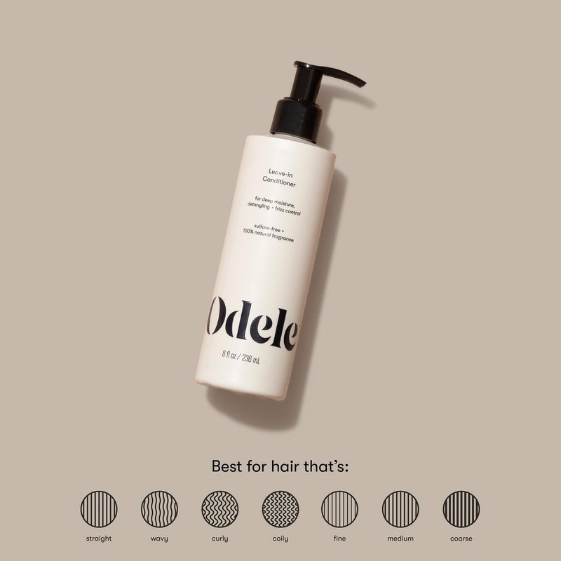 Odele Vegan Leave-In Conditioner, for Deep Moisture, Detangling, Frizz Control, Weightless Shine, and All Hair Types + Textures, 8 fl oz (2-Pack)