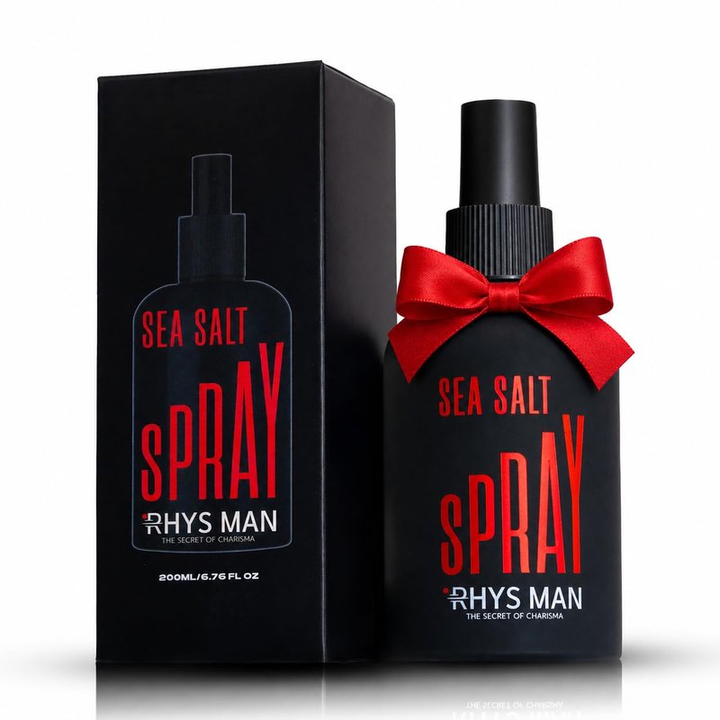 RHYS MAN Sea Salt Spray for Men - Father Gifts, Dad Gifts - Hair Texturizing Spray for Beach Waves, Volume & Matte Finish - Argan Oil, Jojoba & Vitamin E, 6.8 Fl Oz