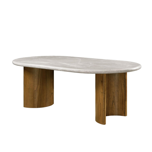 Acme Darcy Oval Dining Table in Gray and Dark Walnut