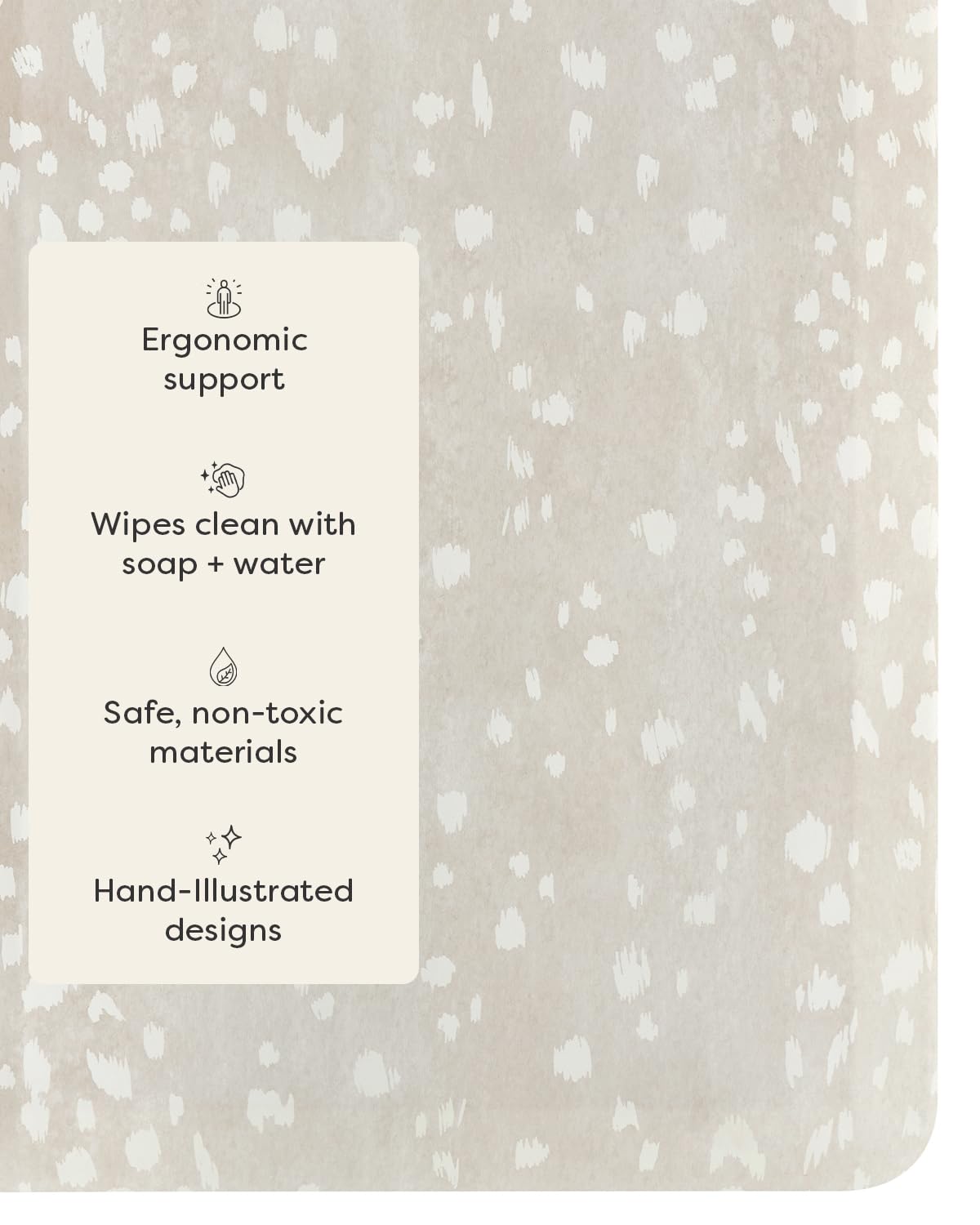 House of Noa Nama Standing Mat – Anti-Fatigue Cushioned Kitchen Mats for Floor | Ergonomic Bounce-Back Foam Kitchen Mats | Anti-Fatigue Mats for Kitchen & Standing | Fawn Shea | 30"x72"