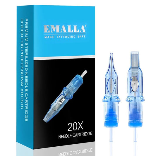 Tattoo Cartridges Needles, 20Pcs Tattoo Needles #10 Bugpin 11 Round Liner with Membrane Disposable Cartridges Tattoo Needles Long Taper for Permanent Makeup Tattoo Supplies (1011RLL)