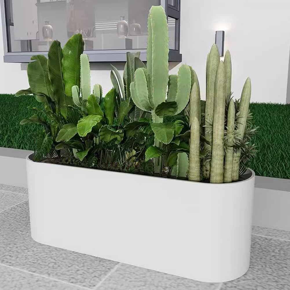 Sions Freestanding Planter Garden Beds, Outdoor Galvanized Planter Raised Garden Boxes, Raised Vegetable Gardens and Balcony Plant Tray Planting Beds,Black 50cm*30cm*50cm