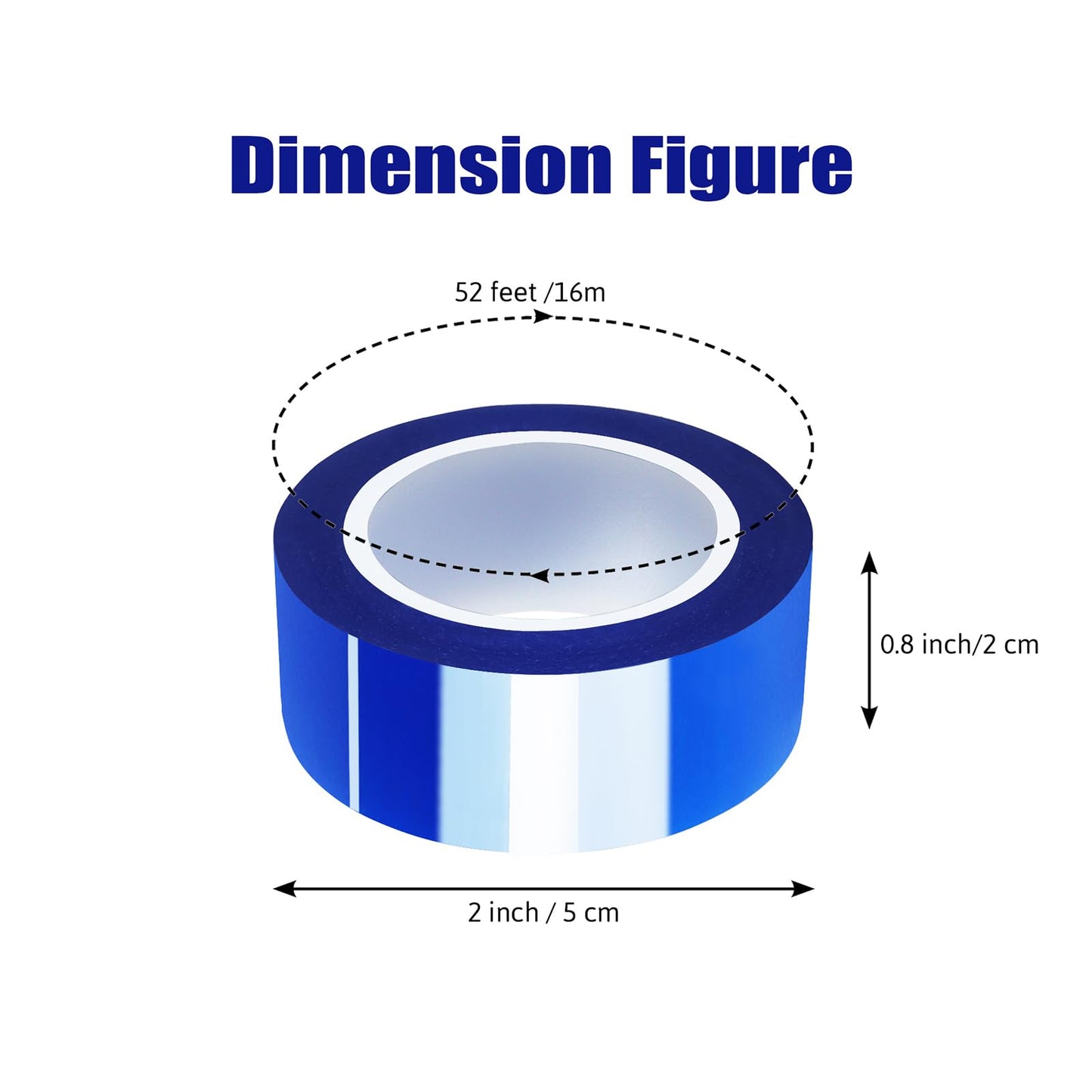 MEBMIK 6 Rolls 20mm x16m(52FT) Blue Heat Tape High Temperature Heat Resistant Tape Heat Transfer Tape for Heat Sublimation Press Vinyl,No Residue