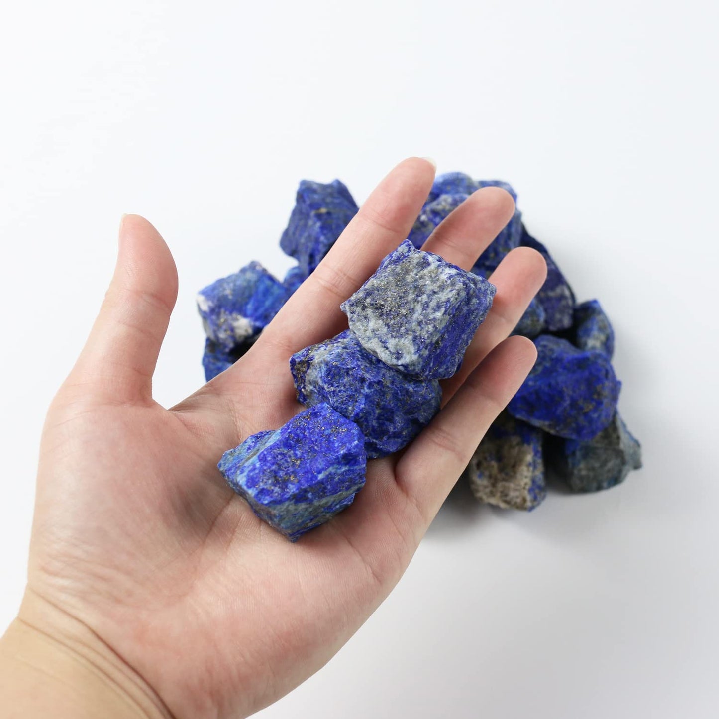 Nvzi Lapis Lazuli Crystal, Crystals and Healing Stones, Bulk Crystals, Rocks for Tumbling, Raw Crystals Bulk, Amathesis Crystal, Calcite Crystal for Decoration, Wicca, Reiki, Chakra and Energy(1LB)