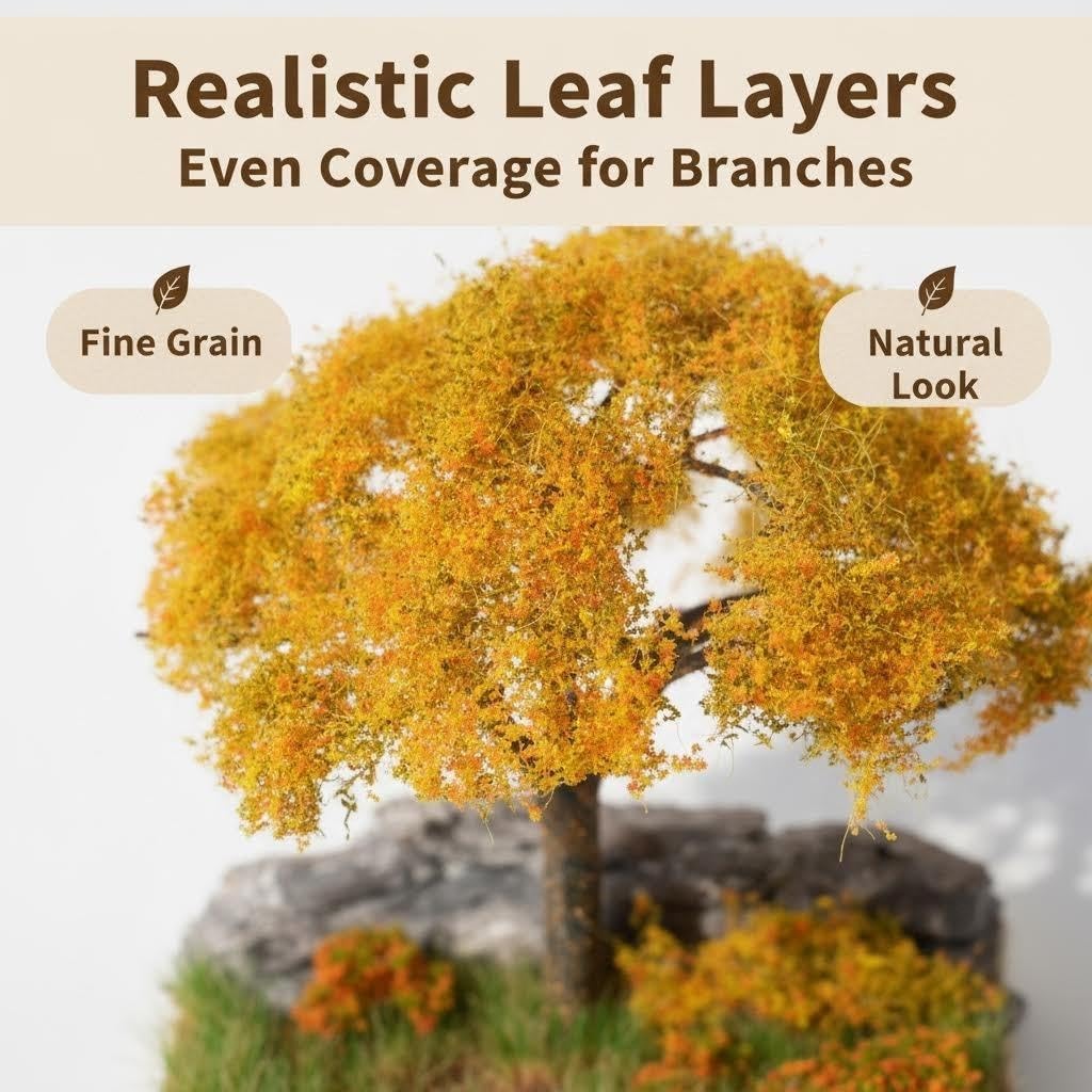 ZZZ SAN ZHI Multicolor Leaf Model - 300ml Miniature Scenery Material for Train Railway, Diorama, Car Scene & Scale Landscape Layouts (Summer Green)