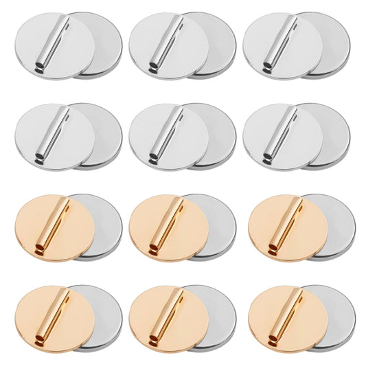 12pcs Mini Pin Brooch Converter, Magnetic Metal Pin Backs Harm Free Brooch Pin Converter for Scarf Hijab Shawls Thin Fabric Harm Free (6 Gold, 6 Silver)