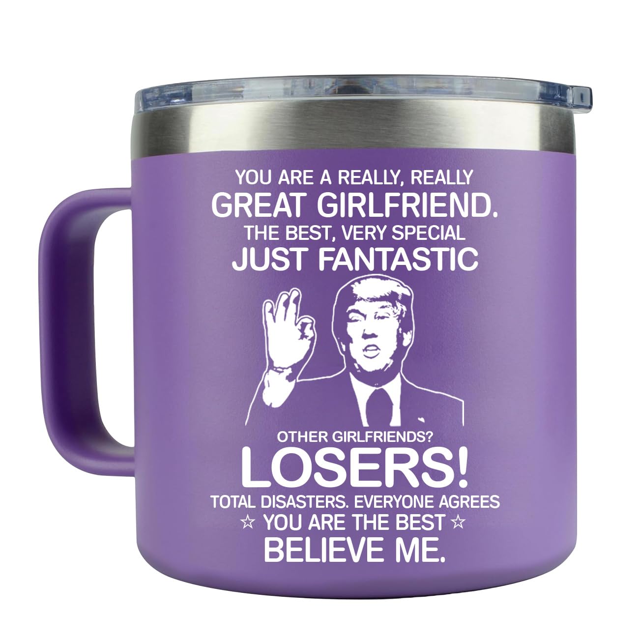 MFGNEH Valentines Day Gifts for Girlfriend Her,Girlfriend Gifts,Birthday Gift for Girlfriends,Anniversary Girlfriends Gift,Christmas for Her,14oz Purple Tumbler Coffee Mug