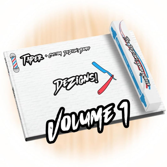 The DeZigns! Book Volume 1: Back and Side Taper Plus Custom DeZigns! Dry Erase Marker Board for Barbers - Inspiration Hair Design Catalog for Clients