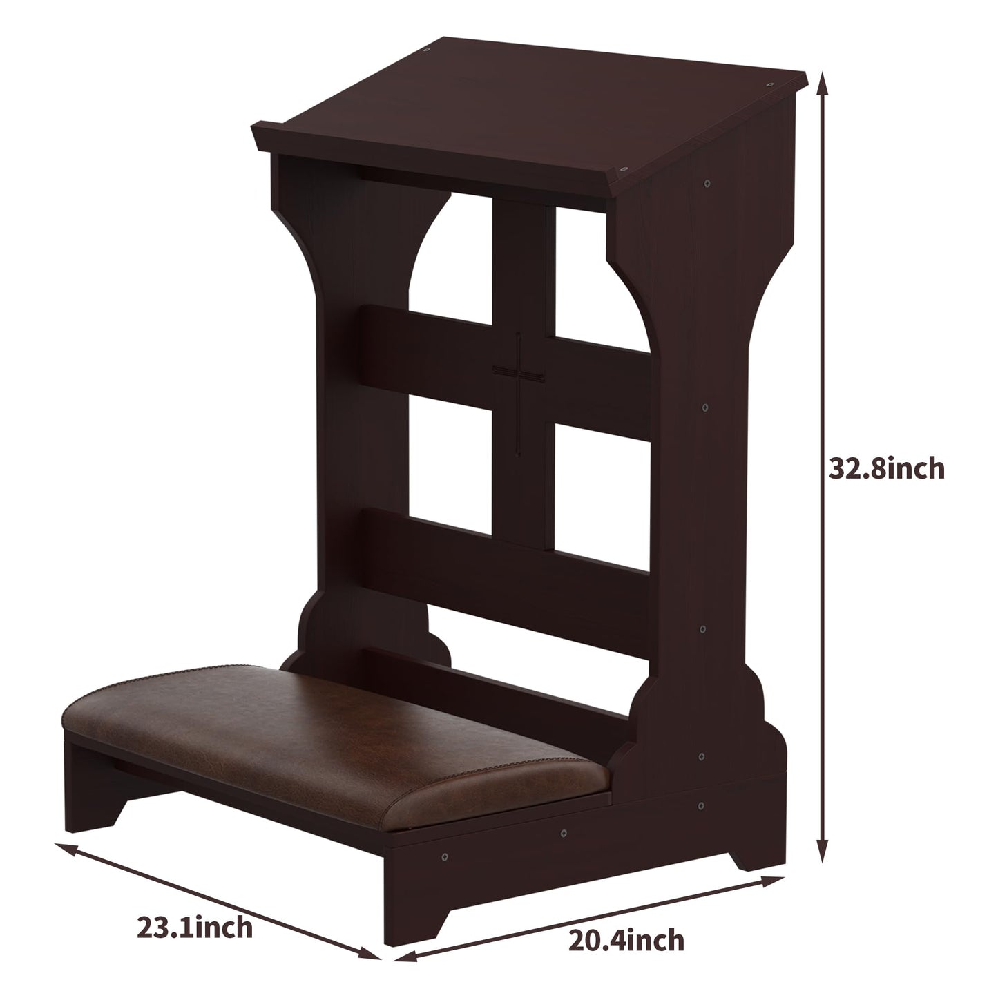 Gtouse Wooden Prayer Bench for Kneeler Prayer, Prayer Table at Home with Cushion Pad, Church Kneeling Stand Stool, Padded Prayer Chair Shelf for Kneeling at Home and Church