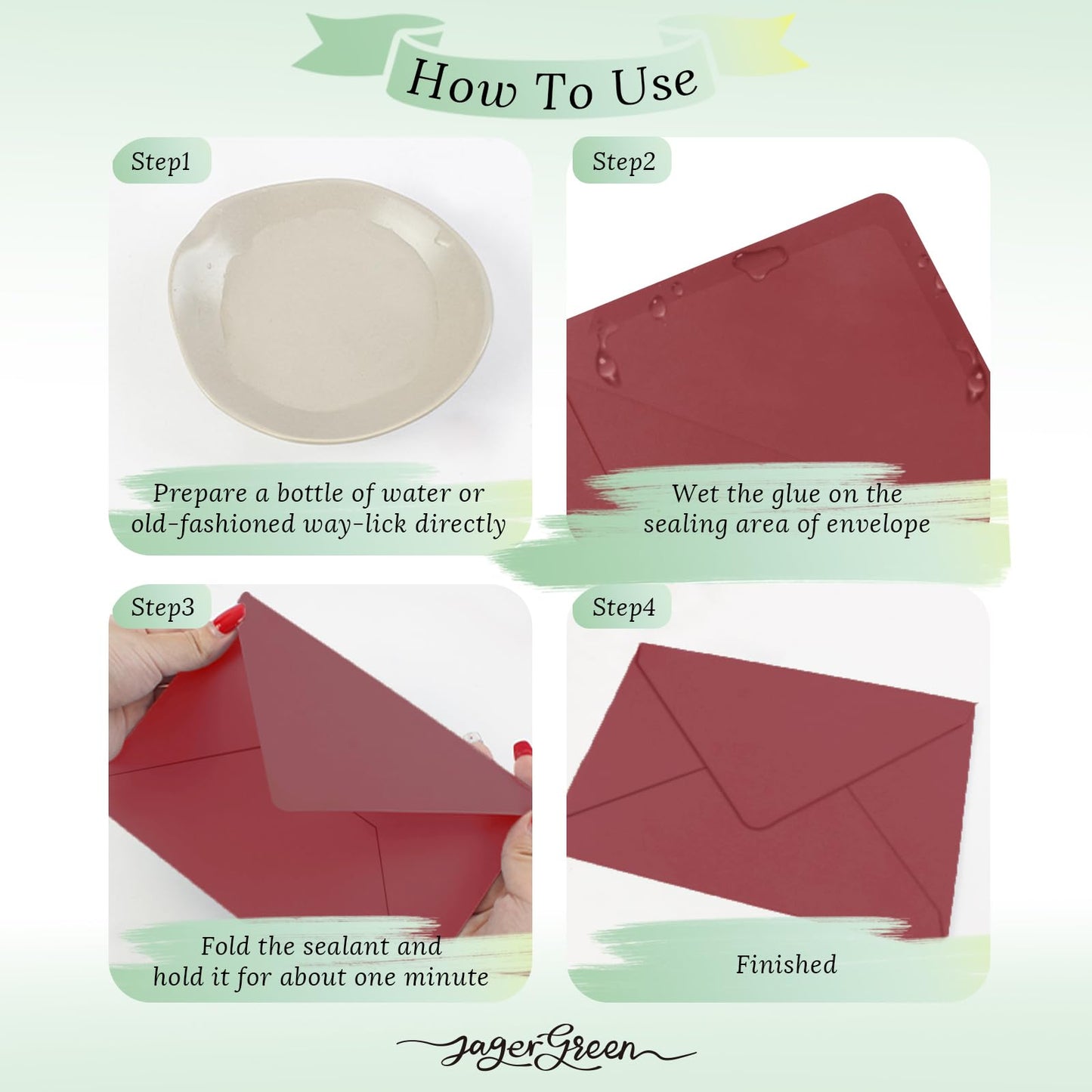 JAGERGREEN 50 Pack 5x7 Envelopes Letter Size, Red A7 Envelopes Self Seal for Wedding Invitation, Envelope 5.4x7.6 for Greeting Cards, Photos, Baby Shower, Graduation, Thank You Cards, Announcements
