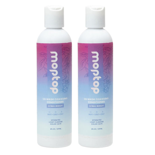 MopTop Cowash Cleansing Conditioner – Curly Hair Conditioner to Restore Moisture, Reduce Frizz & Boost Manageability, Sulfate & Paraben Free Hair Care for All Hair Textures (Citrus Medley, 2pk)