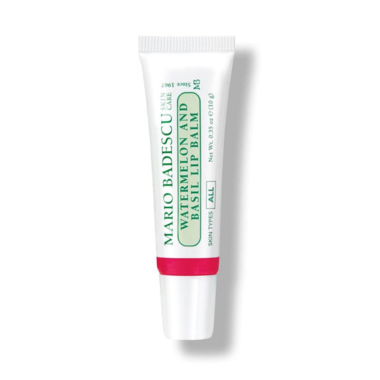 Mario Badescu Moisturizing Watermelon & Basil Lip Balm for Dry Cracked Lips, Infused with Coconut Oil and Shea Butter, Ultra-Nourishing Lip Care Moisturizer for Soft, Smooth and Supple Lips, 0.35 Oz