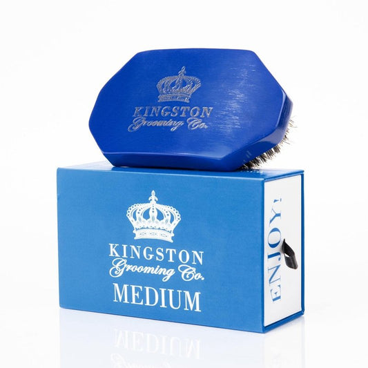 Kingston Grooming Co. Medium Wave Brush for Men 360, Boar Bristle Men’s Hair Brush- Perfect for Hair, Beards or Waves- Travel Box Included