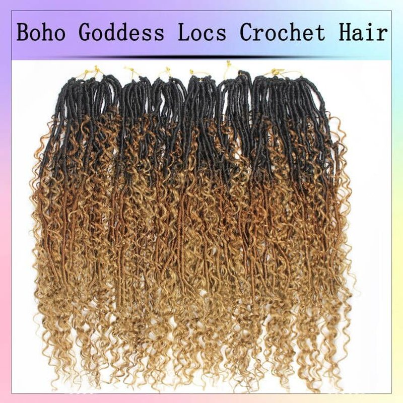 Boho Faux Locs Crochet Hair - 30 Inch Goddess Locs with Curly Ends | 8 Packs for Black Women