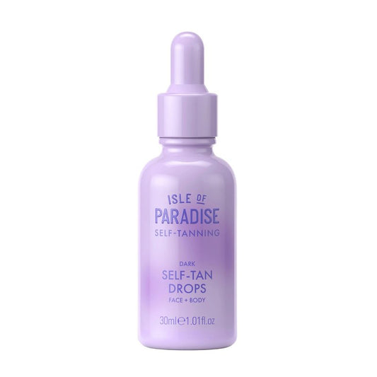 Isle of Paradise Self Tanning Face & Body Drops- Dark, Self Tanner Drops for a Natural Bronze, Long-lasting Tan, Cruelty Free, Fragrance Free & Dermatologist-Approved, 1.01 fl. oz