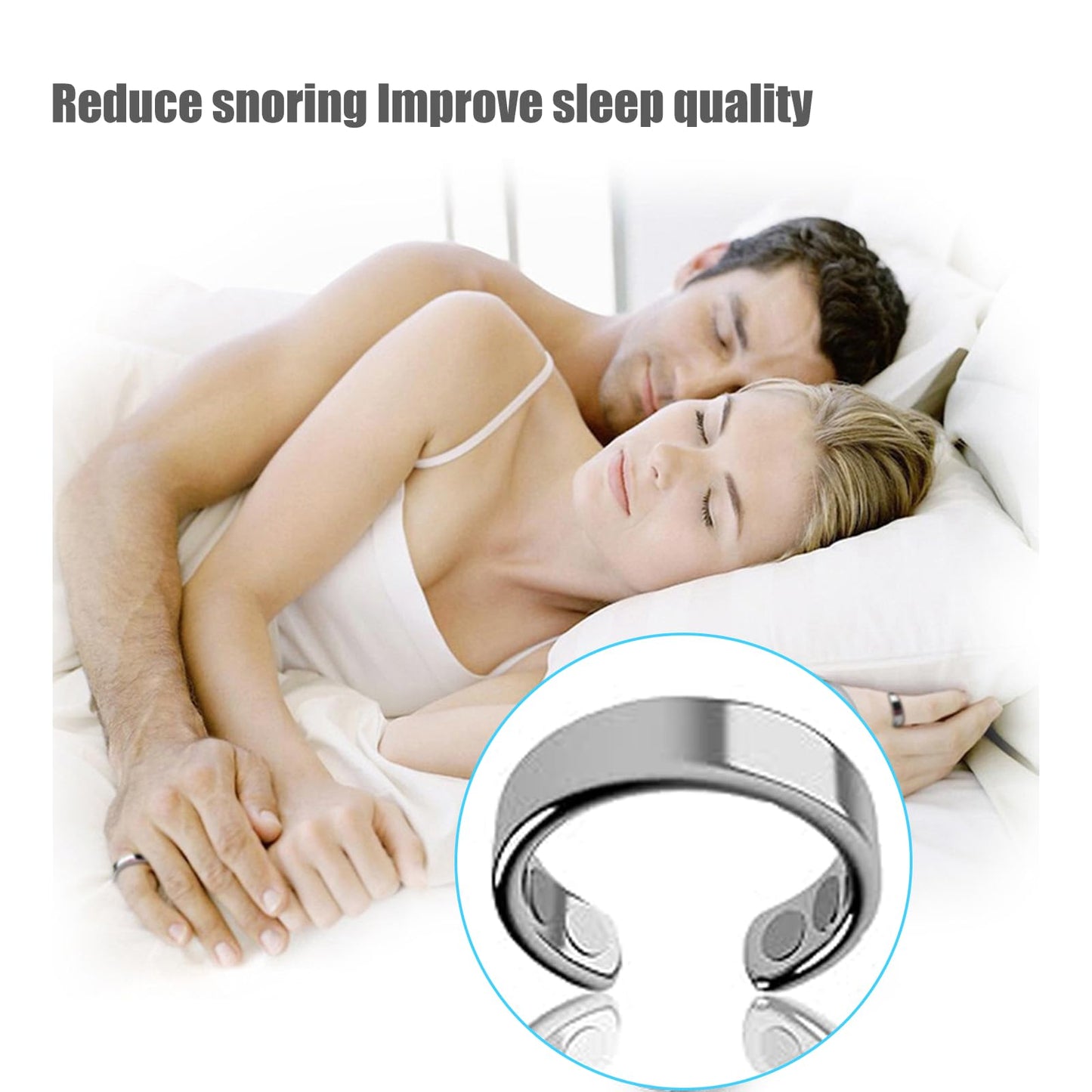NUBLIXIP 4PCS Magnetic Acupressure Rings for Women, Migraine/Anti Snoring/Fatigue Relief Sleep Aid Lymphatic Therapy Ring