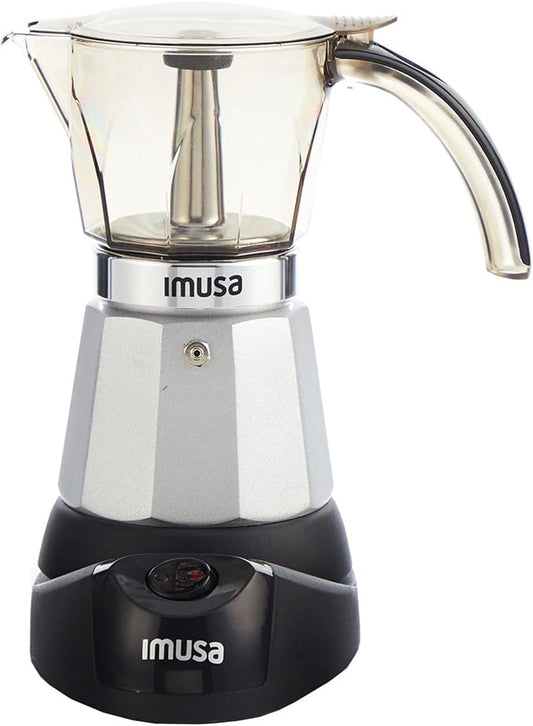 IMUSA 6 or 3cup Electric Espresso Maker, Silver