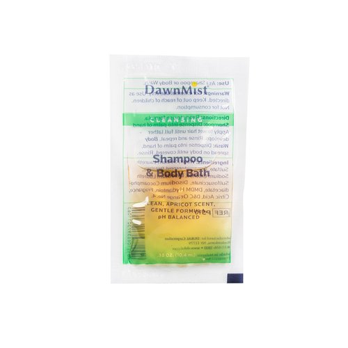 Dukal PS10 Dawn Mist Shampoo & Body Bath.35 oz, Single-Use Packet, Pack of 1000