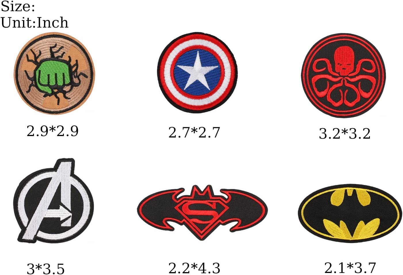 20 Pieces Superhero Patches Embroidered Applique Patches,Iron on/Sew on Patches Fabric Repair Patch for Kids Adult Clothes Jeans Jackets Hats Shoes Backpacks