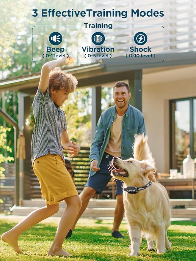 DOGOITM Wireless Dog Fence for 2 Dogs, GPS Wireless Dog Collar with 3 Warning Modes, Pet Containment System with AI Smart Signal, Electric Fence Collar for Outdoor Use(2 Collars)