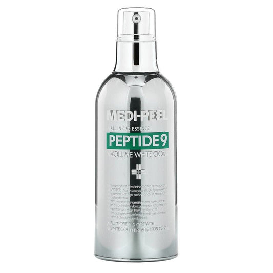 MEDI-PEEL Peptide 9 Volume White Cica Essence 3.38 fl.oz. / 100ml | White Cica Bubble and Peptides Brightening Skin | Korean Skincare, For All Skin Types